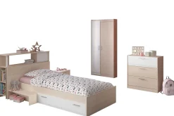 Kinder Parisot Kinderzimmerkombination Charly 90x200 | Kinderbett, Rückenteil, Nachttisch, Kleiderschrank, Kommode