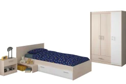 Kinder Parisot Kinderzimmerkombination Charly 90x200 | Kinderbett, Nachttisch, Kleiderschrank