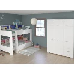 Kinder Parisot Kinderzimmerkombination Leo/Galaxy | Etagenbett, Bett-Schubladen-Set, Kleiderschrank