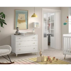Kinderzimmer-Set Billy - Kommode, Wickeltisch & Babybett - MDF/weiß