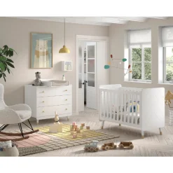 Kinderzimmer-Set Billy - Kommode, Wickeltisch & Babybett - MDF/weiß