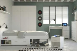 Kinder Parisot Kinderzimmer-Set Galaxy | Einzelbett, Kommode, Schreibtisch, Kleiderschrank, Nachttisch |