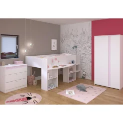 Kinder Parisot Kinderzimmer-Set Rue | Halbhochbett, Kleiderschrank, Kommode