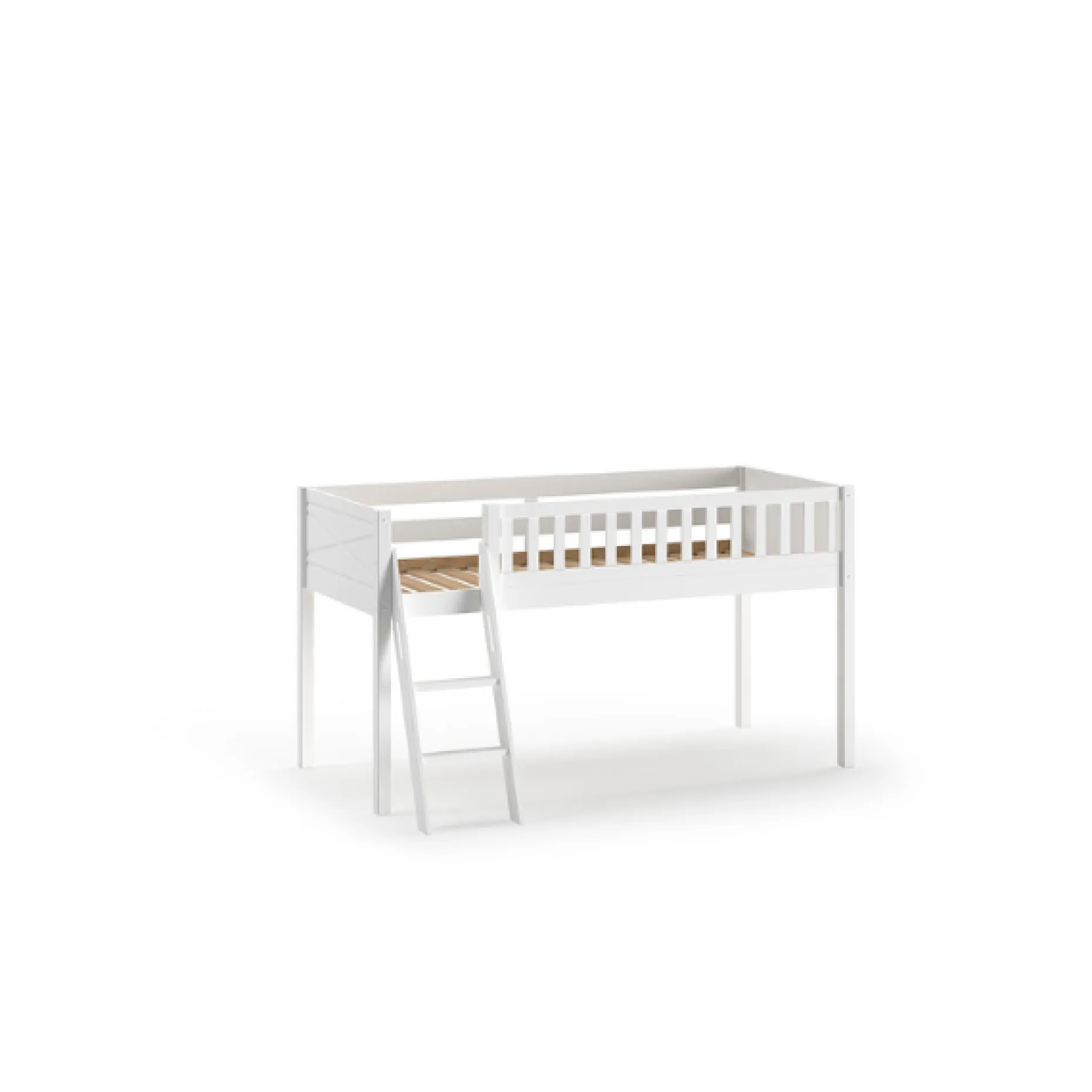 Kinderzimmer-Set Scott - Halbhochbett, Kommode & Schreibtisch - Weiß
