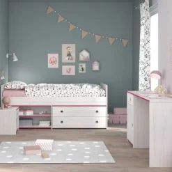Kinder Parisot Kinderzimmer-Set Smoozy | Kabinenbett, Schreibtisch und Nachttisch |