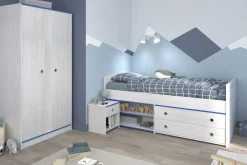Kinderzimmer-Set Smoozy | Kinderbett, Kleiderschrank und Nachttisch | Weiß