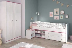 Kinderzimmer-Set Smoozy | Kinderbett, Kleiderschrank und Nachttisch | Weiß