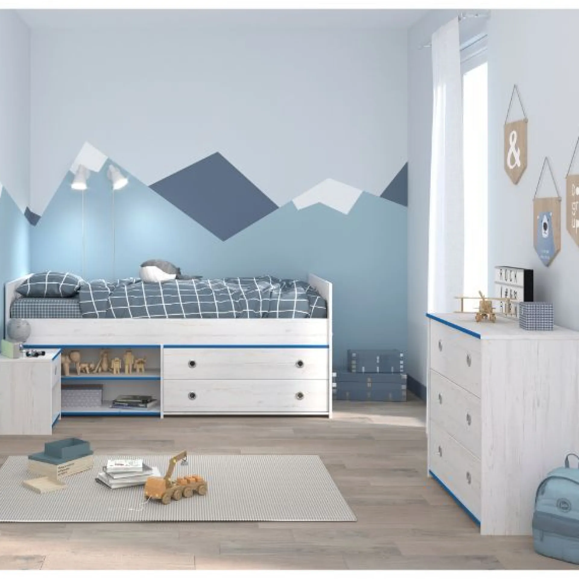 Kinder Parisot Kinderzimmer-Set Smoozy | Kinderbett, Kommode und Nachttisch |