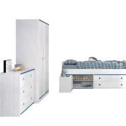 Kinder Parisot Kinderzimmer-Set Smoozy | Kinderbett, Kleiderschrank, Kommode und Nachttisch |