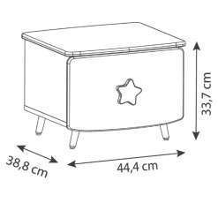 Kinder CBA Kinderzimmer Stellar: Bett 90x190cm, Nachttisch, Kommode, Kleiderschrank, Schreibtisch