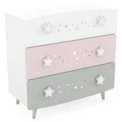 Kinder CBA Kinderzimmer Stellar: Bett 90x190cm, Nachttisch, Kommode, Kleiderschrank, Schreibtisch