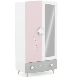 Kinder CBA Kinderzimmer Stellar: Bett 90x190cm, Nachttisch, Kommode, Kleiderschrank