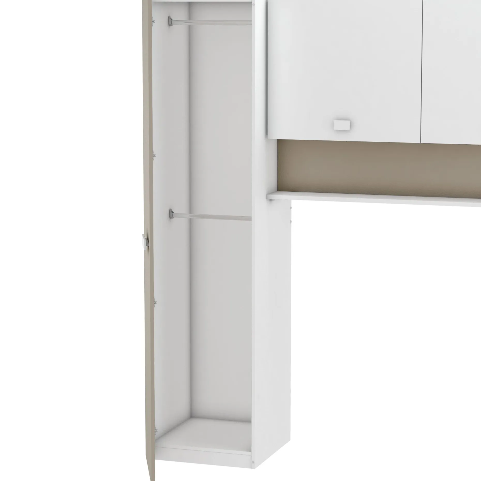 Kinderzimmer Tidelle - Bett 90x200cm mit Bettkasten und Brückenkommode - weiß/beige