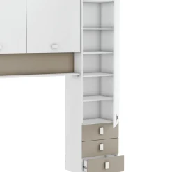 Kinderzimmer Tidelle - Bett 90x200cm mit Bettkasten und Brückenkommode - weiß/beige