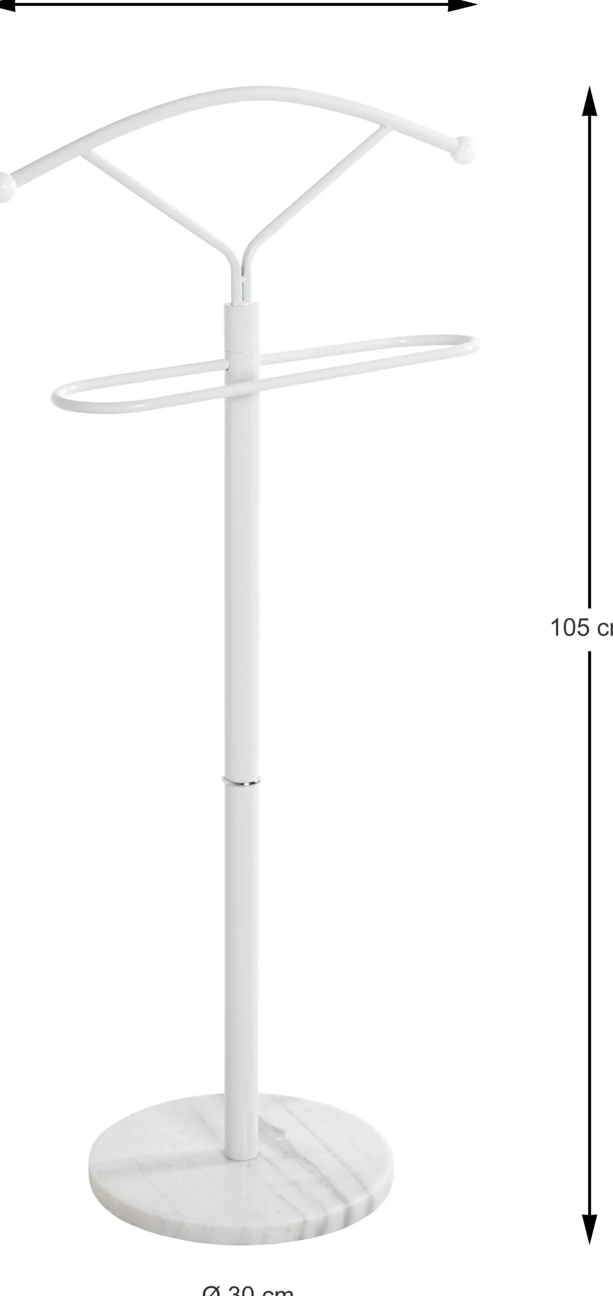 Kingston Kleiderständer - 50x32x105 cm - Stahl/Marmor