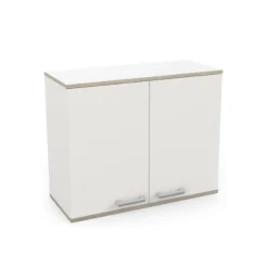 Kitchenette Chef - Oberschrank, Unterschränke für Backofen, Spüle und Kochfeld - Weiß/MDF