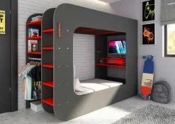 Klappbarer Lattenrost mit Sitzkissen für Hochbett Graham 90x200cm