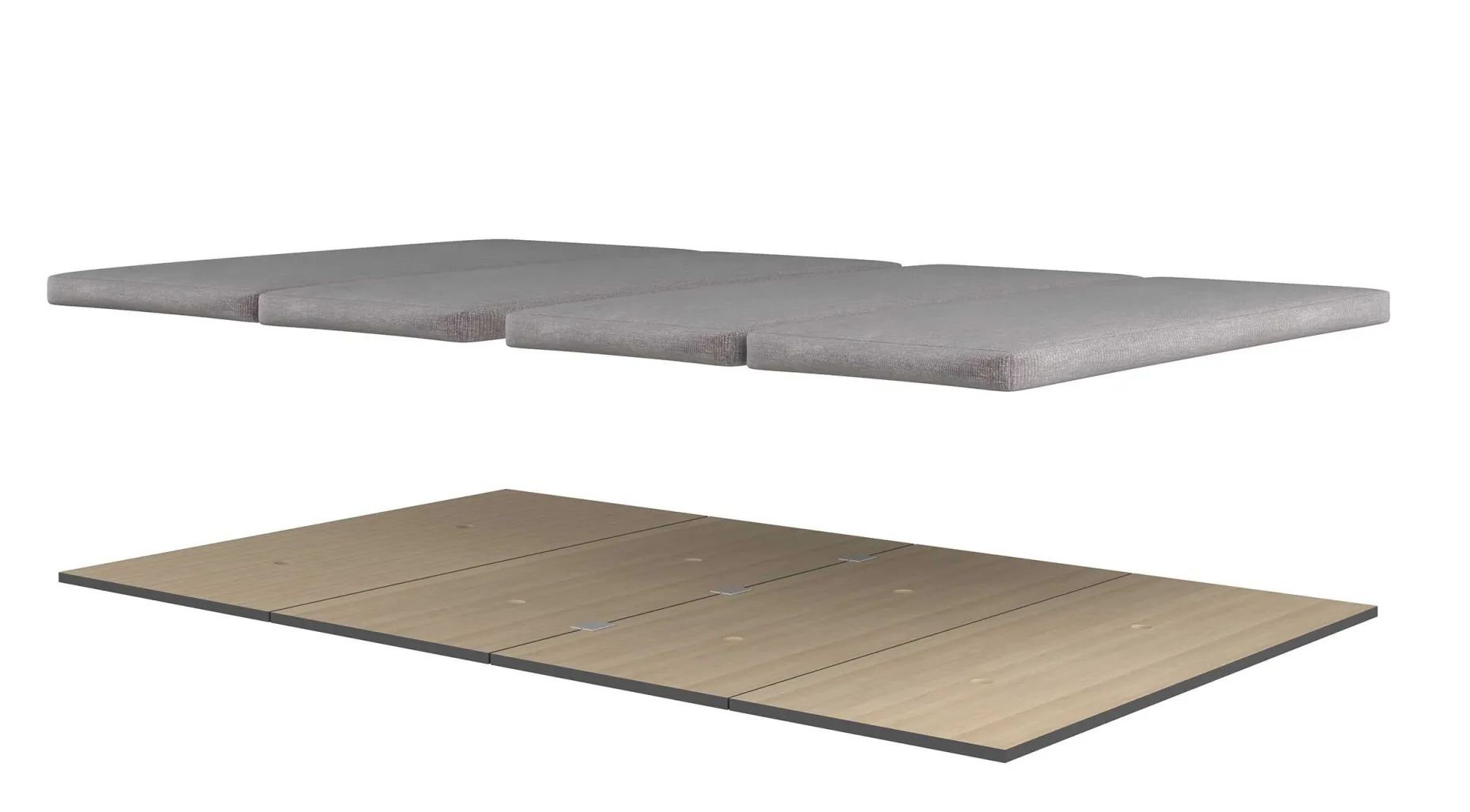Klappbarer Lattenrost mit Sitzkissen für Hochbett Graham 120x200cm