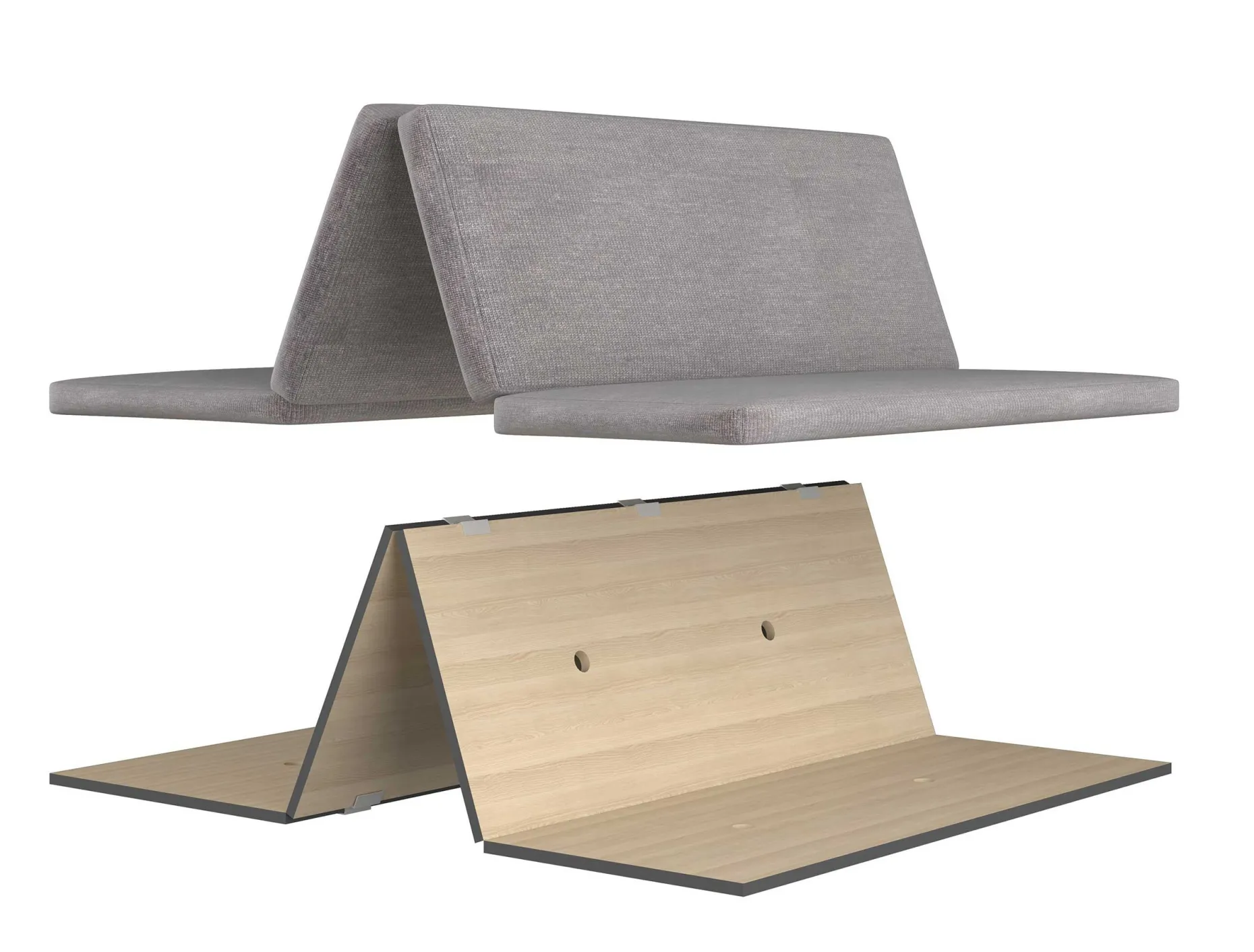 Klappbarer Lattenrost mit Sitzkissen für Hochbett Graham 120x200cm