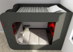 Klappbarer Lattenrost mit Sitzkissen für Hochbett Graham 120x200cm