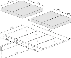 Klappbarer Lattenrost mit Sitzkissen für Hochbett Graham 120x200cm