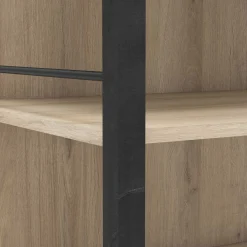 Kleiderschrank Agri 11 Einlegeböden, 2 Kleiderstangen und 2 Schubladen-Kronberg Eiche/mattschwarz