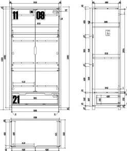 Kinder Vipack Kleiderschrank Alex 2-türig - Kiefer/Schwarz