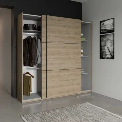 Kleiderschrank Alhambra - 221x60x224cm - Eiche Dekor