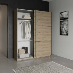 Kleiderschrank Alhambra - 178x60x224cm - Eiche Dekor