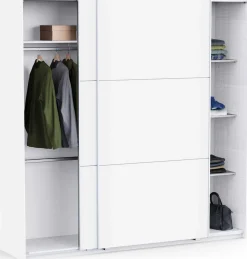 Kleiderschrank Alhambra - 221x60x224cm - weiß