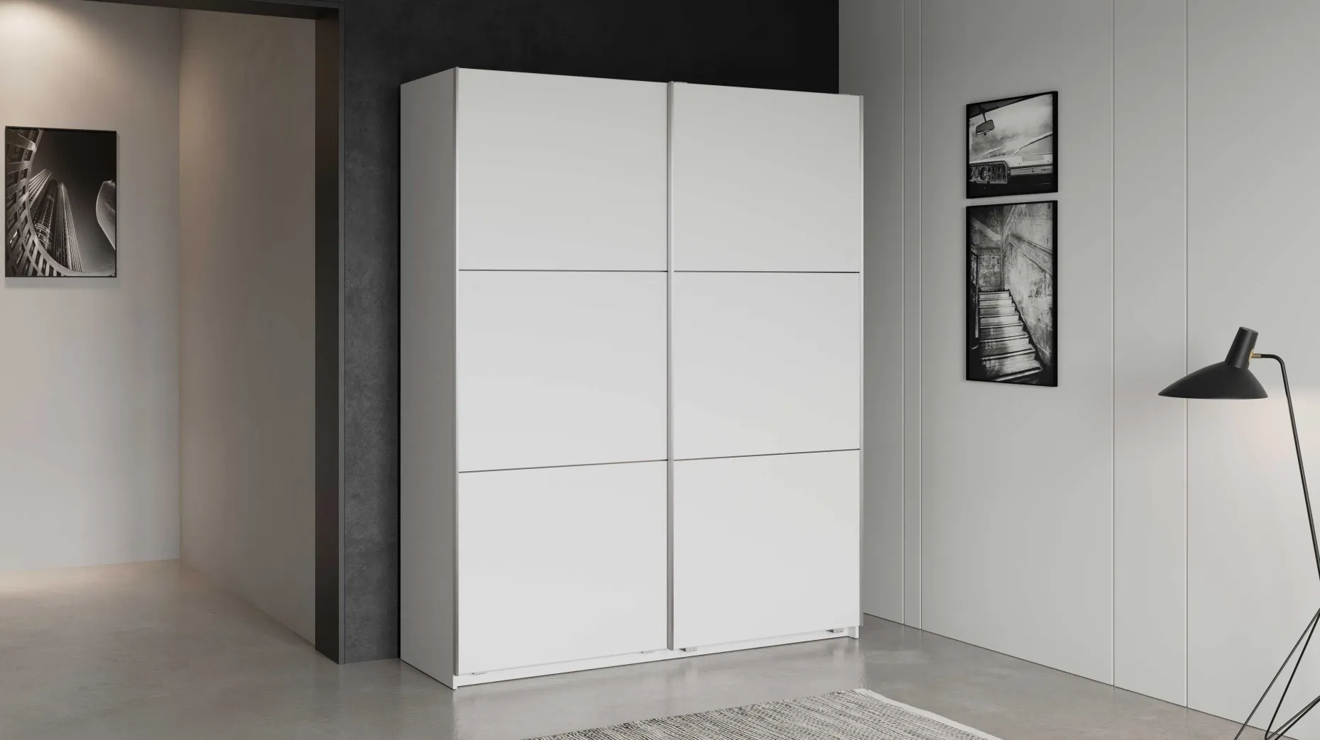 Kleiderschrank Alhambra - 178x60x224cm - weiß