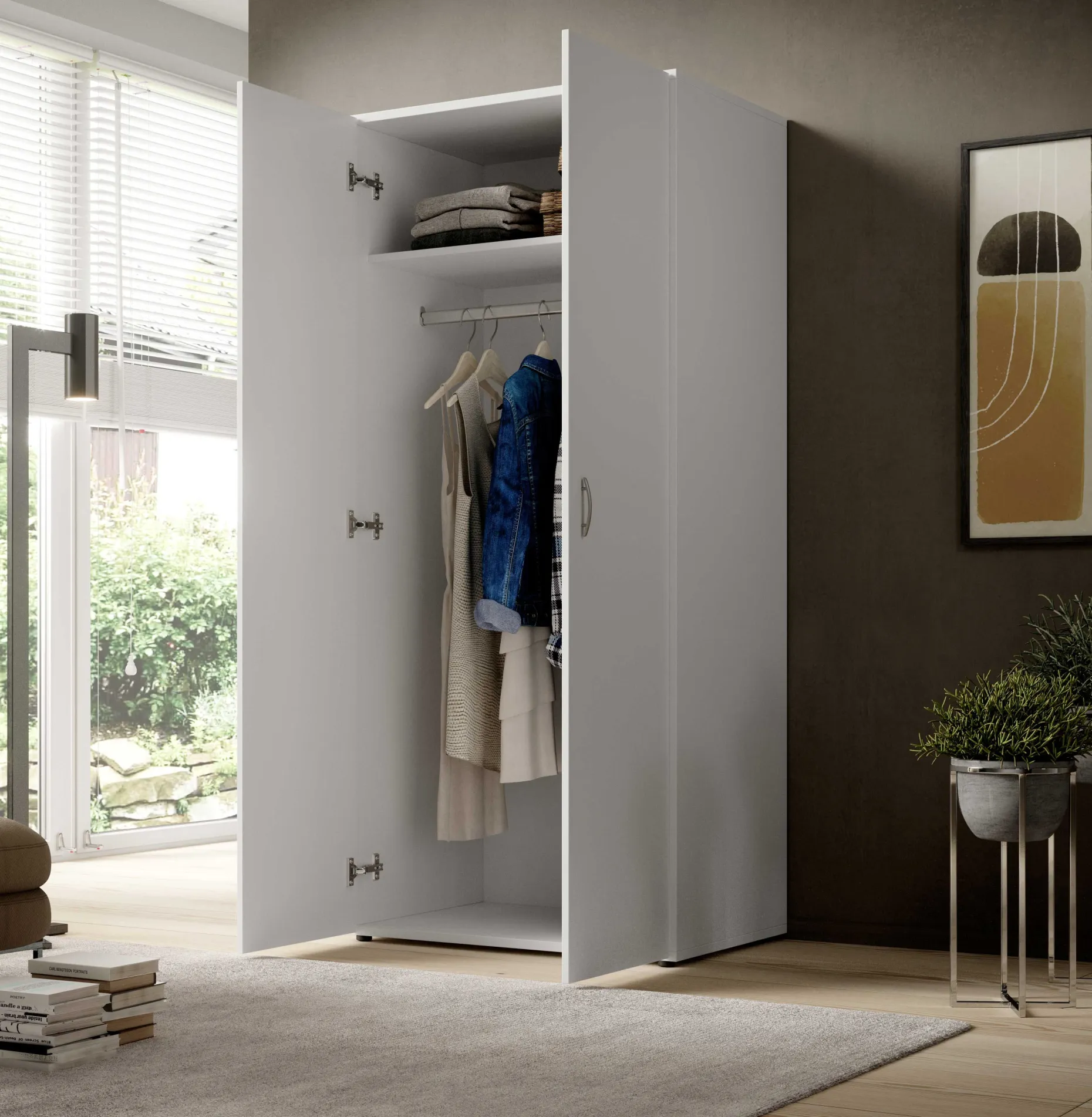 Kleiderschrank Base | 80 x 52 x 177 cm | Weiß