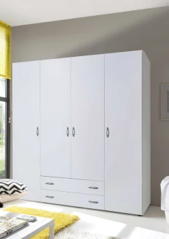 Kleiderschrank Base | 160 x 52 x 177 cm | Weiß