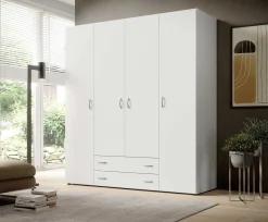 Kleiderschrank Base | 160 x 52 x 177 cm | Weiß