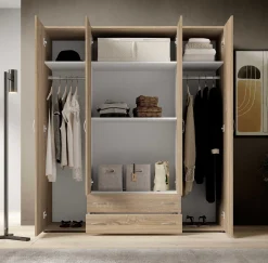 Kleiderschrank Base | 160 x 52 x 177 cm | Wotan Oak Design