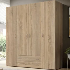 Kleiderschrank Base | 160 x 52 x 177 cm | Wotan Oak Design