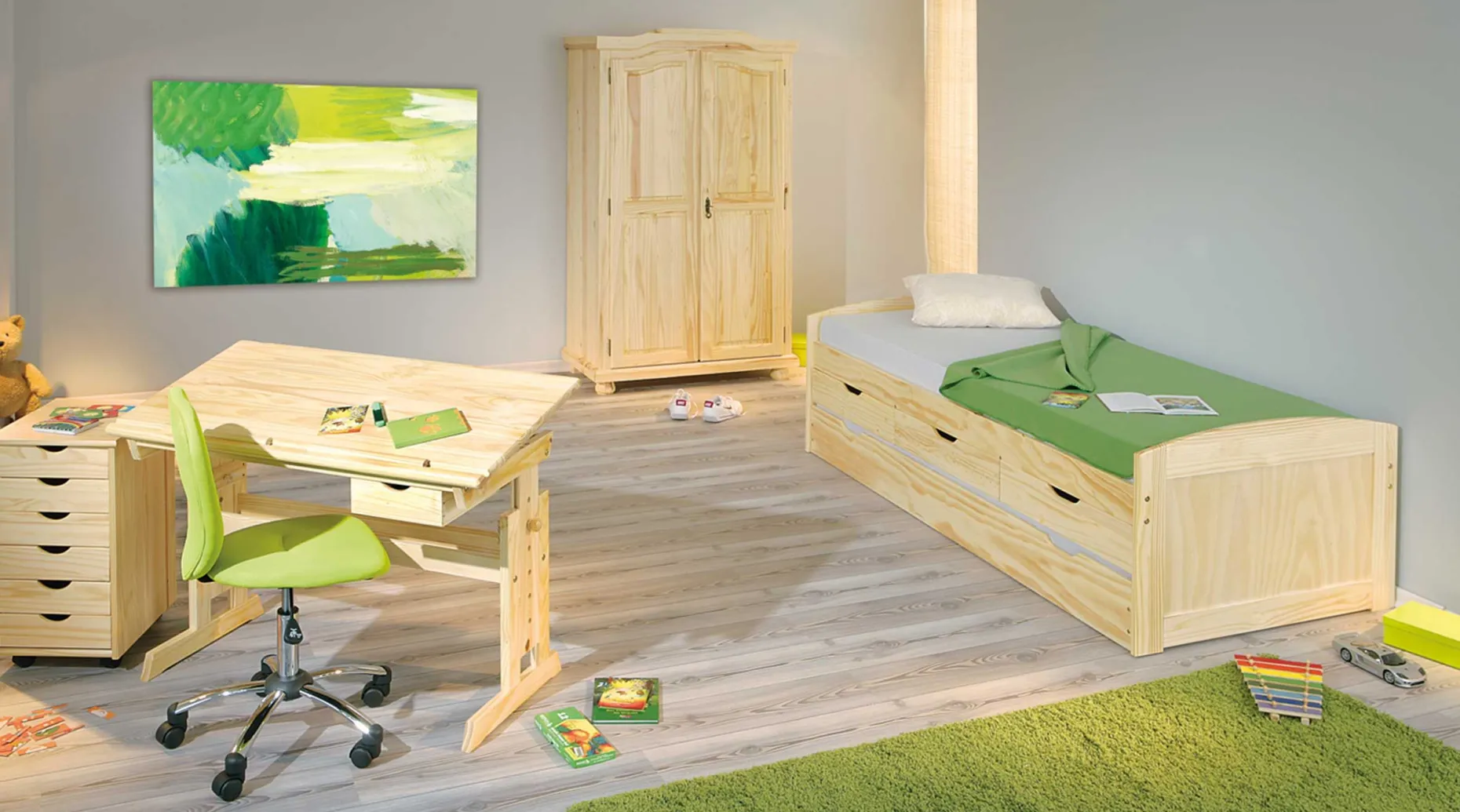Kleiderschrank Bastian mit 2 Türen - Kieferholz