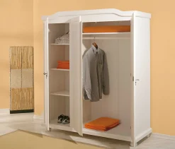 Kleiderschrank Bastian mit 3 Türen - weiß