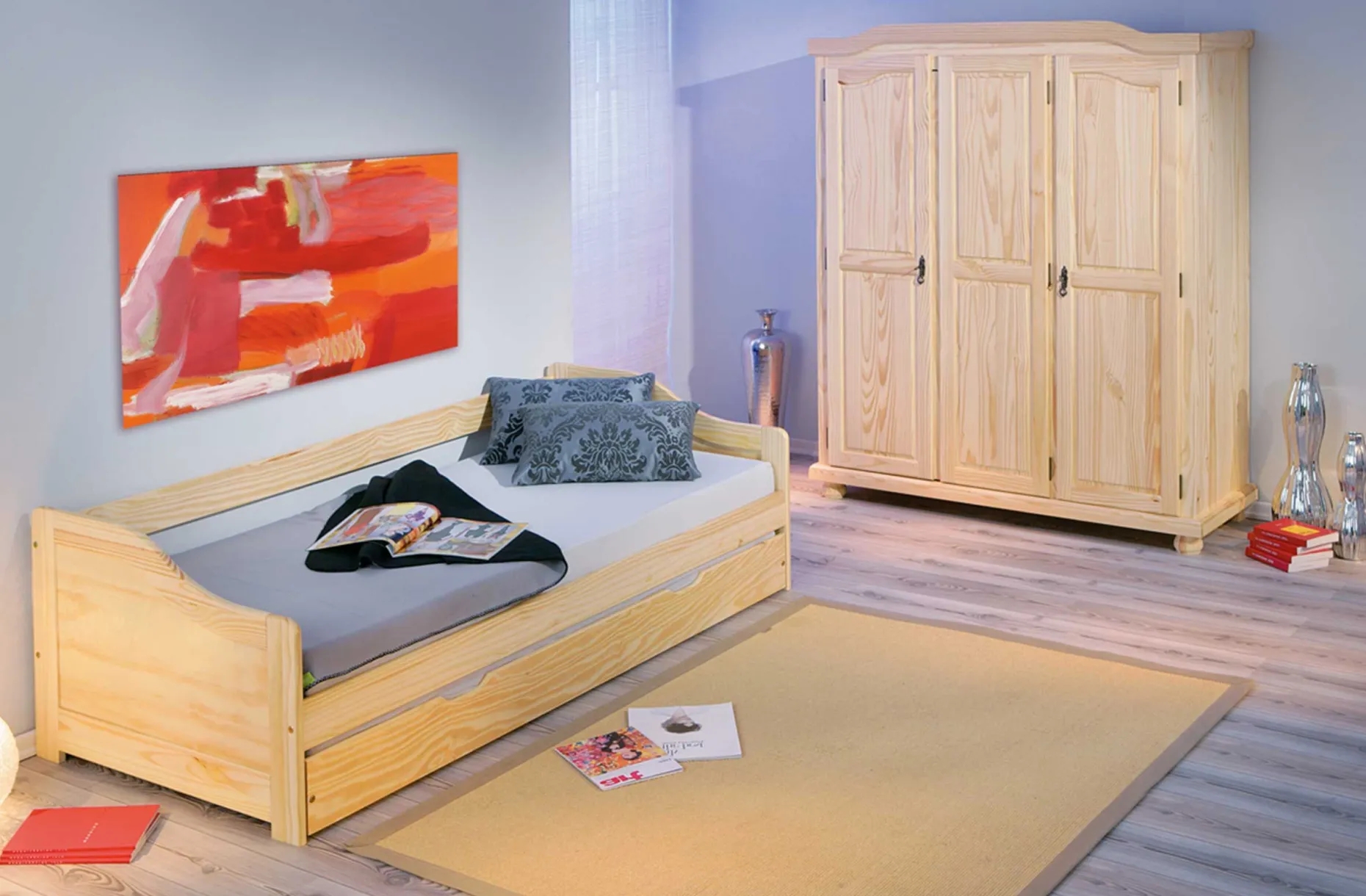 Kleiderschrank Bastian mit 3 Türen - Kieferholz
