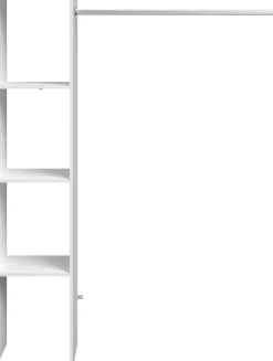 Kleiderschrank Botan A - 138cm, 3 Einlegeböden und 1 Kleiderstange - weiß