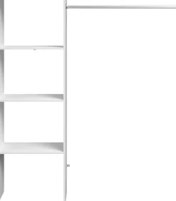 Kleiderschrank Botan B - 160cm, 3 Einlegeböden und 1 Kleiderstange - weiß