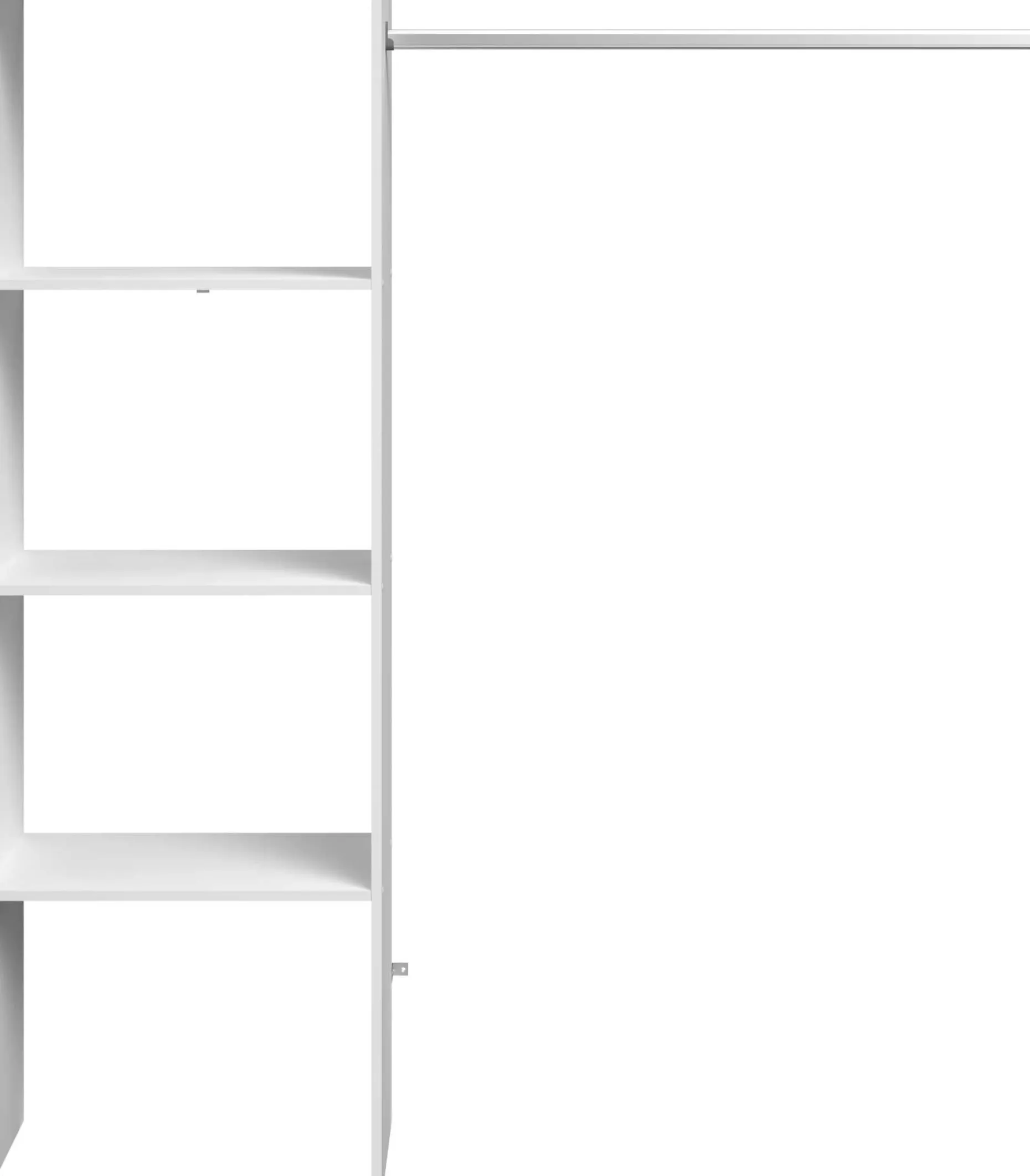 Kleiderschrank Botan B - 160cm, 3 Einlegeböden und 1 Kleiderstange - weiß