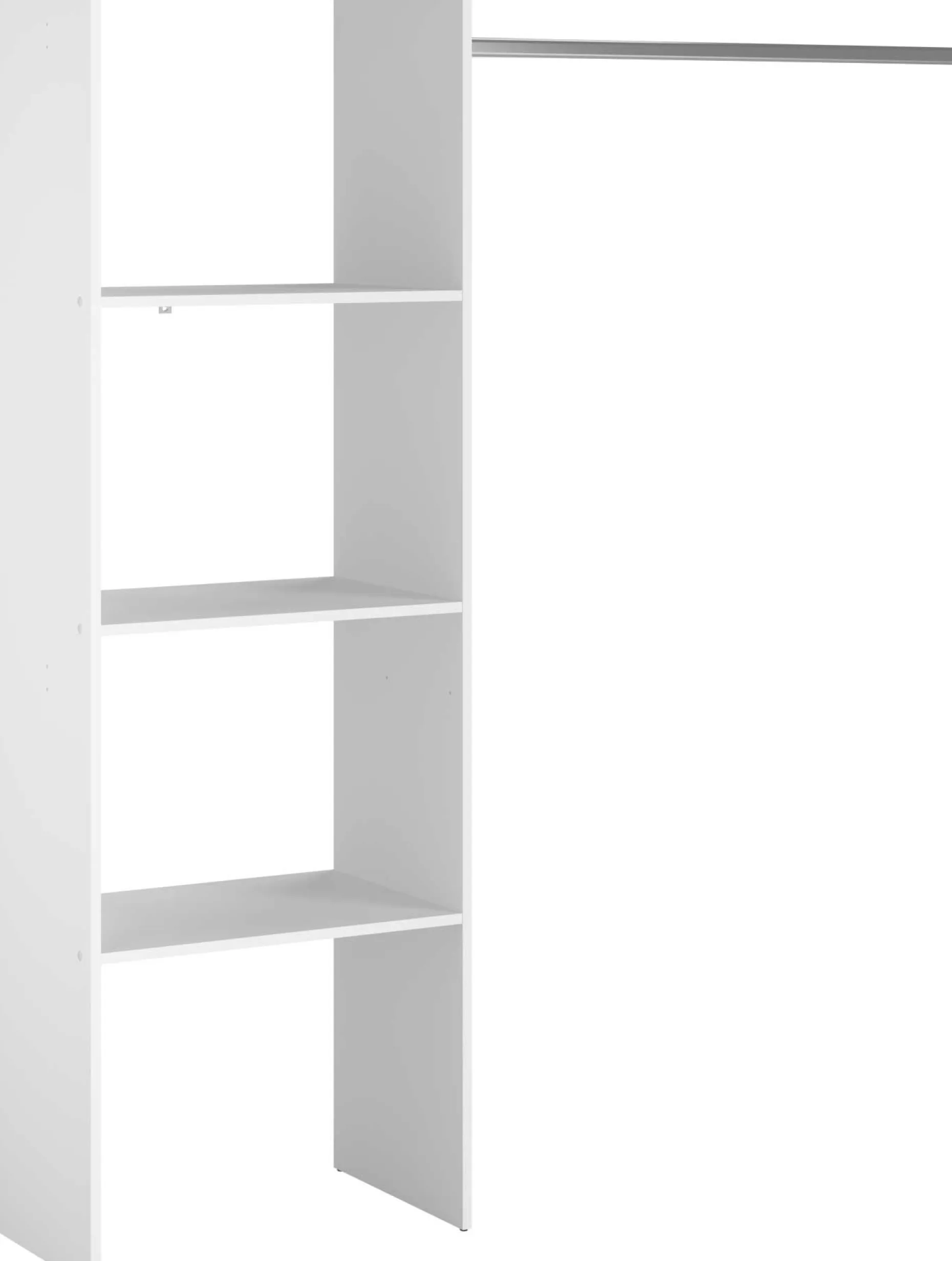 Kleiderschrank Botan B - 160cm, 3 Einlegeböden und 1 Kleiderstange - weiß