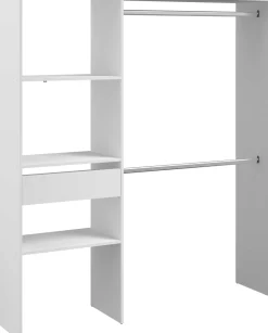 Kleiderschrank Botan 162cm, 1 Schublade und 3 Einlegeböden und 1 Kleiderstange - weiß