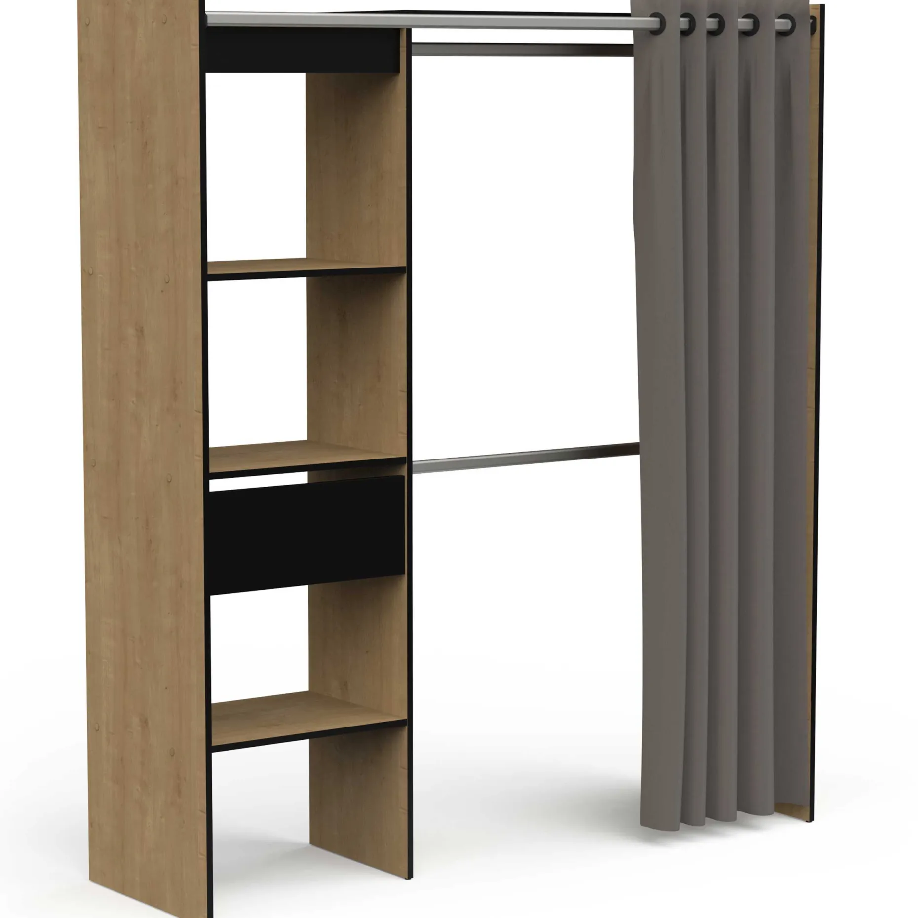 Kleiderschrank Chicago - 50x114x192 cm - Braun/Eiche