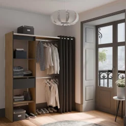 Kleiderschrank Chicago - 50x114x192 cm - Braun/Eiche