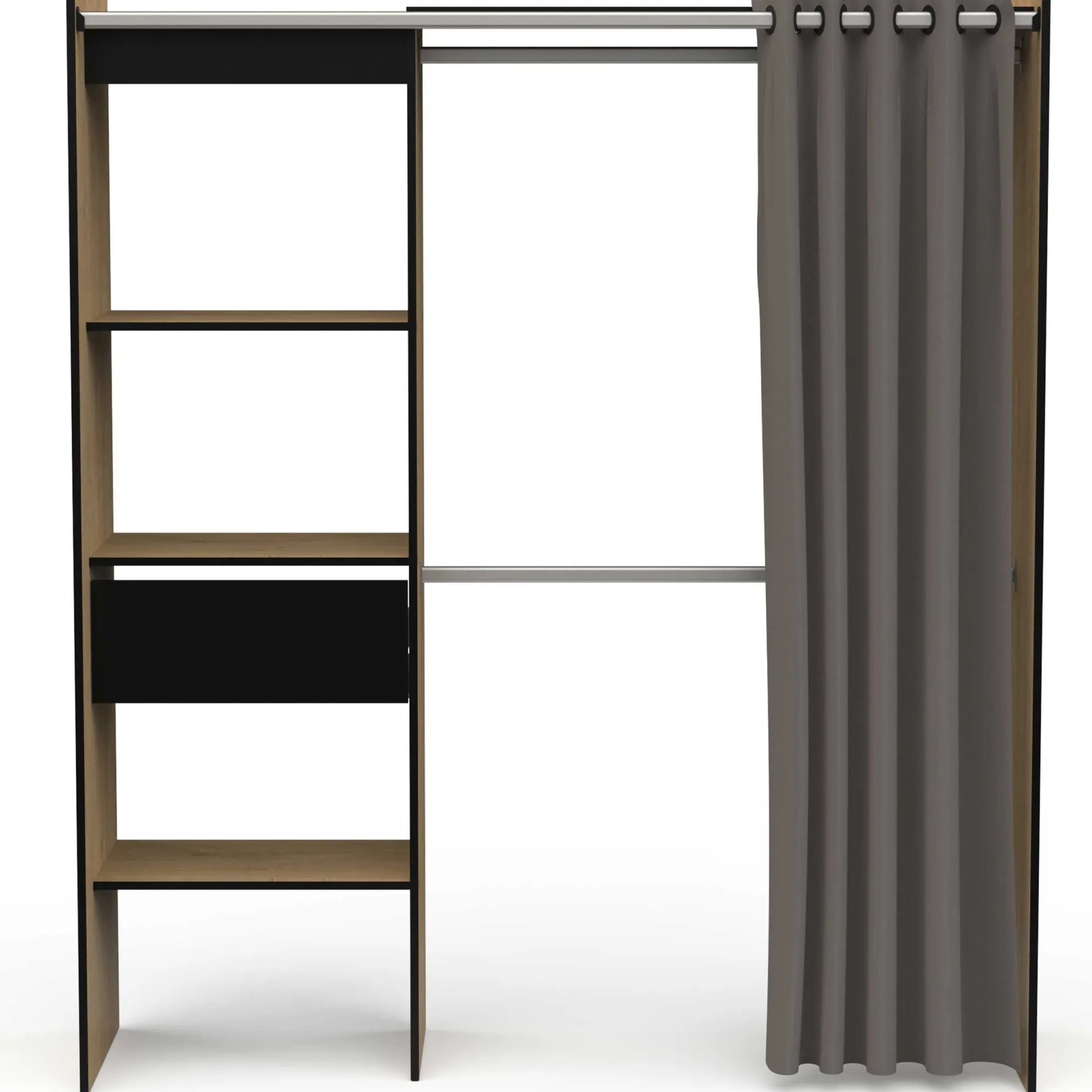 Kleiderschrank Chicago - 50x114x192 cm - Braun/Eiche