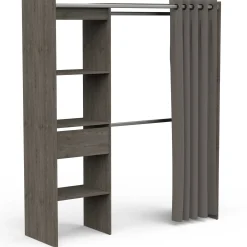 Kleiderschrank Chicago - 50x114x192 cm - Schwarz/Eiche