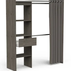 Kleiderschrank Chicago - 50x114x192 cm - Schwarz/Eiche