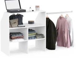 Kleiderschrank Côme - 171x50x91cm - 5 Fächer und 1 Kleiderstange - weiß